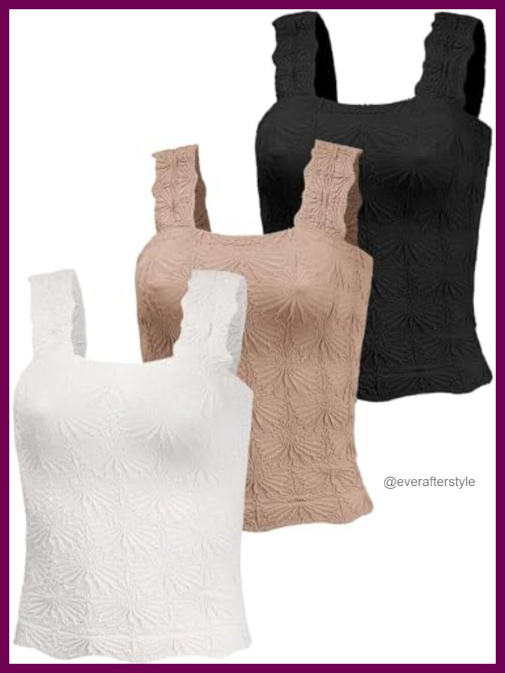 Square Neck Seamless Crop Tank Wide Strap Lettuce Trim Cami